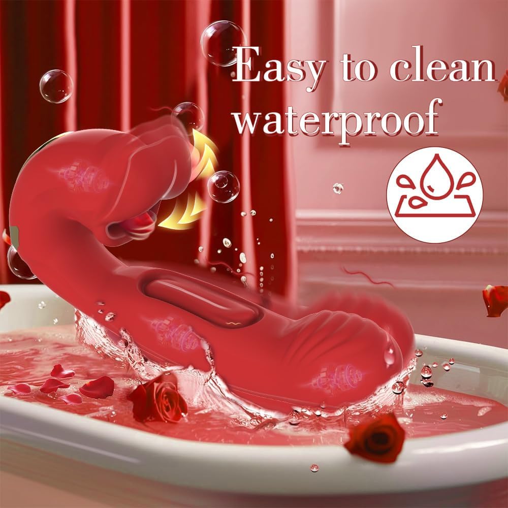 Xdragon Oronova Flapping Kissing Mouth Toy Flapers Sex Toy Twin Rose Thrusting G-Spot Vibrator Dildo Tongue Toy for Women