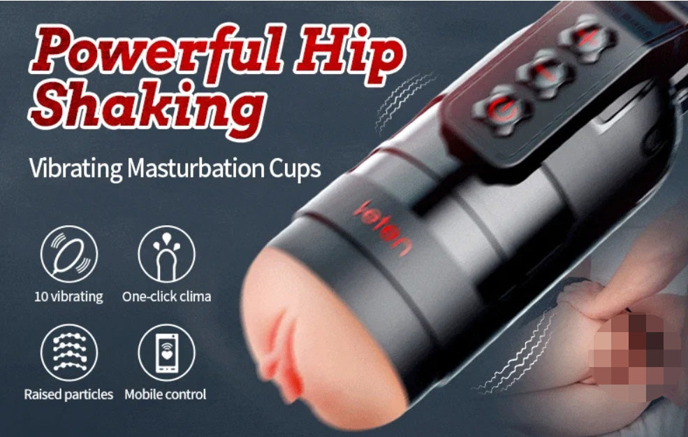 Leten Grenade 10 Vibrating Masturbation Cups and Pussy Pockets 2 in 1 APP Control