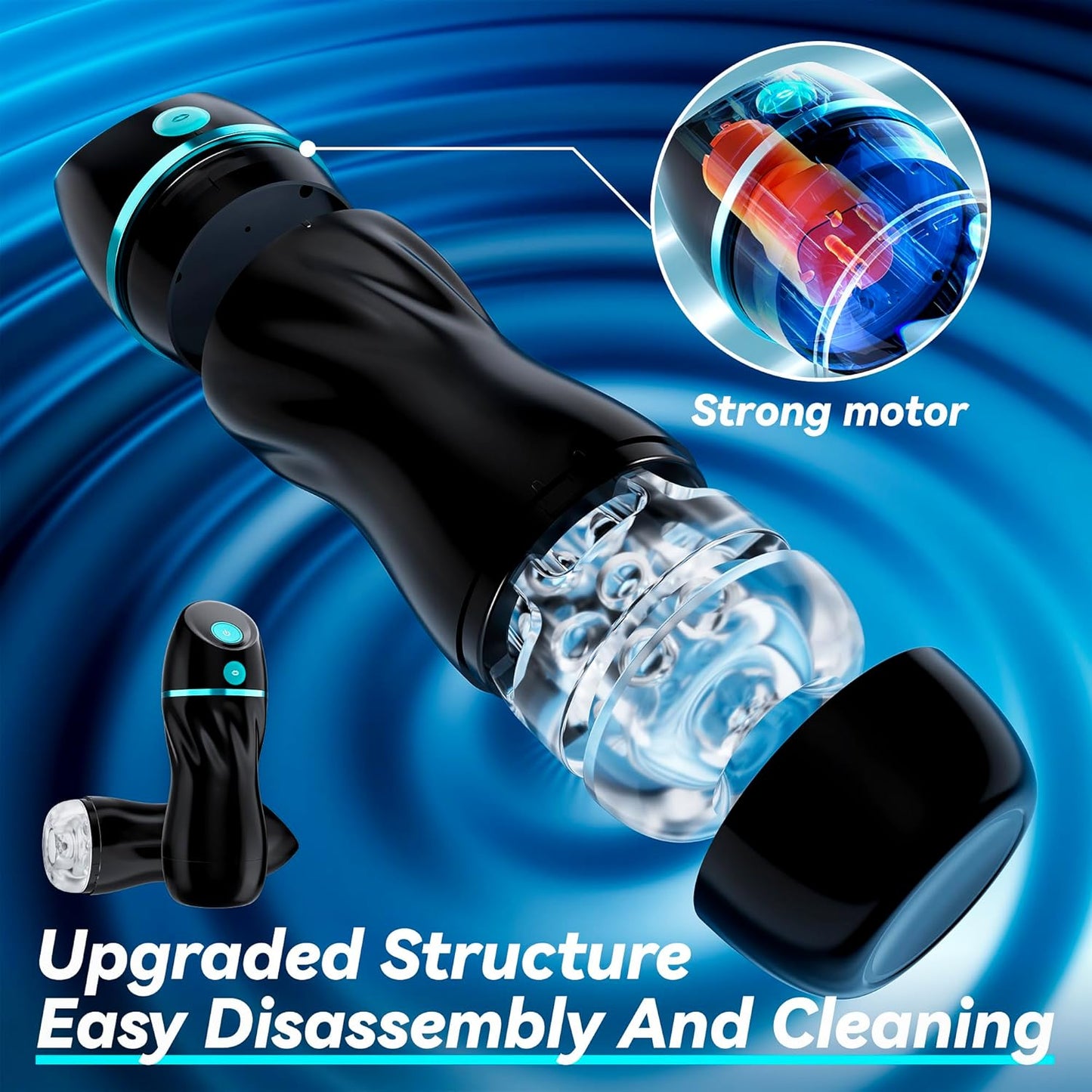 EINSEO Automatic Sucking Male Masturbators - Upgraded 7 Vibration & Suction Hands Free Pocket Pussy Male Stroker with 3D Realistic Textured