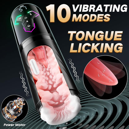 Male Masturbator Sex Toys for Men - Thrusting Male Stroker with 360° Heating, 5-Speed Smooth Motion Blowjob Adult Men's Sex Toy, Silent Brushless Motor, Pocket Pussy Sleeve Erotic Massage Kits
