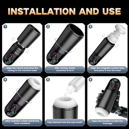 Male Masturbator Sex Toys for Men - Thrusting Male Stroker with 360° Heating, 5-Speed Smooth Motion Blowjob Adult Men's Sex Toy, Silent Brushless Motor, Pocket Pussy Sleeve Erotic Massage Kits