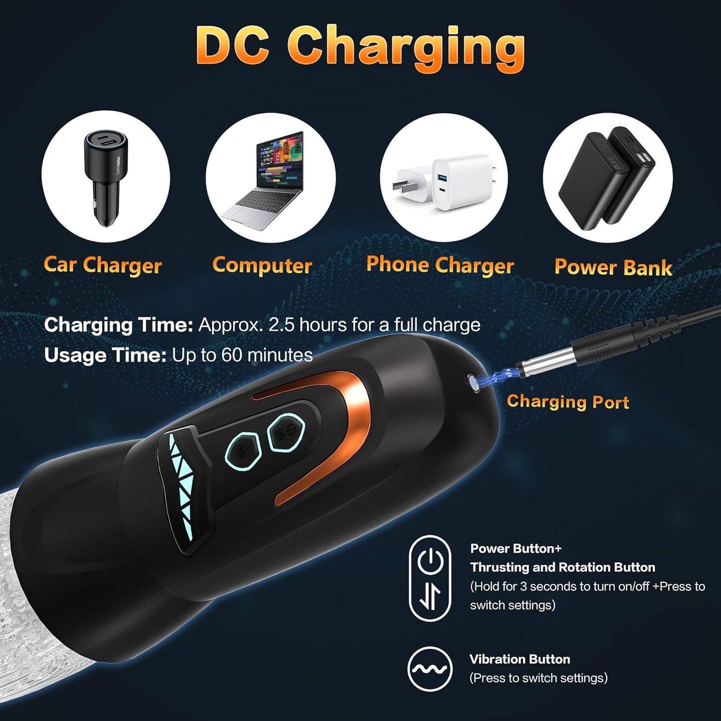 Automatic Male Masturbator Sex Toy with 10 Vibration, 8 Thrusting & Rotating Patterns, Male Sex Toys for Men, Penis Pump Male Stroker Adult Toy Penis Vibrator, Adult Toys for Men Sex Machine