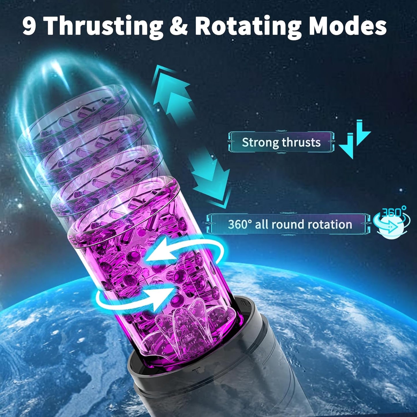 Male Masturbator Penis Pump Adult Sex Toys, Mens Masturbators with Phone Holder 9 Thrusting Rotating & Sucking Modes, Licking Vacuum Pumps & Enlargers, LCD Display Stroker for Men