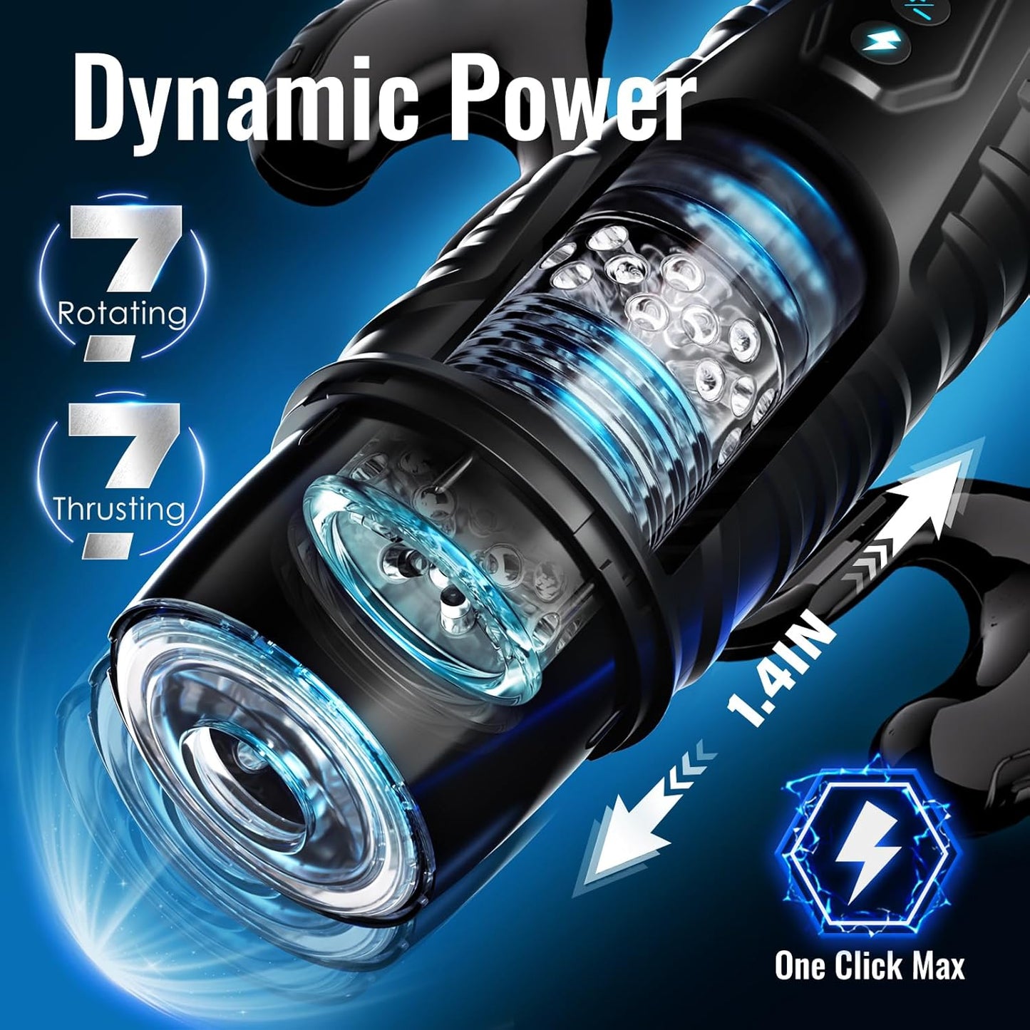 Male Masturbator Sex Toys for Men - EINSEO AI Interactive Adult Toy 7 Thrusting & Rotating Modes with Handle, Phone Holder & Suction Base, APP Control Penis Pump, Hands-Free Pocket Pussy Sex Machine