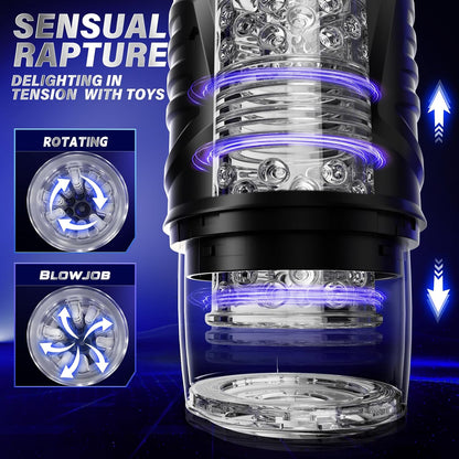 EINSEO AI Sync Male Masturbator Sex Toys for Men - Adult Toy Male Sex Toys with 7 Thrusting & 7 Rotating Modes, Pocket Pussy Hands Free Sex Machine LCD Display with Visual Window & Mounting Base