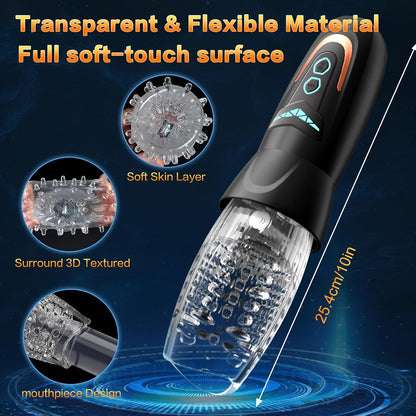 Automatic Male Masturbator Sex Toy with 10 Vibration, 8 Thrusting & Rotating Patterns, Male Sex Toys for Men, Penis Pump Male Stroker Adult Toy Penis Vibrator, Adult Toys for Men Sex Machine
