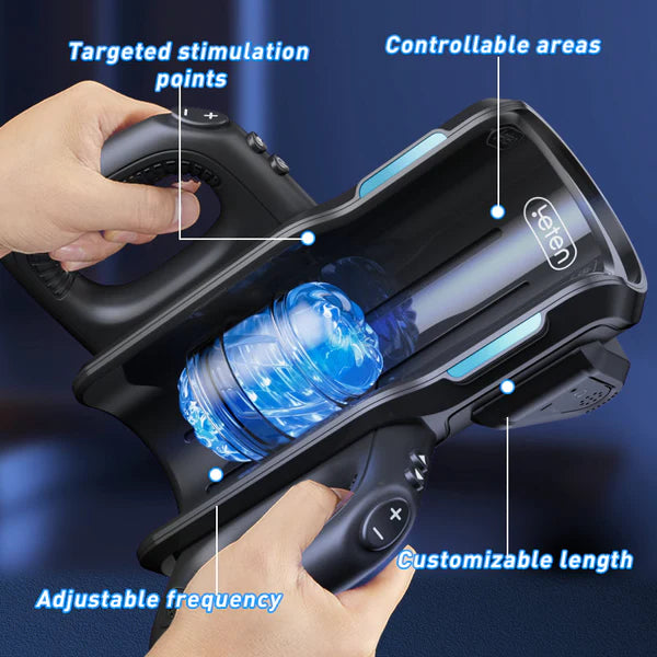 letenvibe™ Leten Cannon King Pro High-speed Motor Thrusting Masturbator Cup with Phone Holder